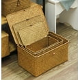 BlueMake Natural Wicker Seagrass Baskets with Lids, Set of 3 for ...