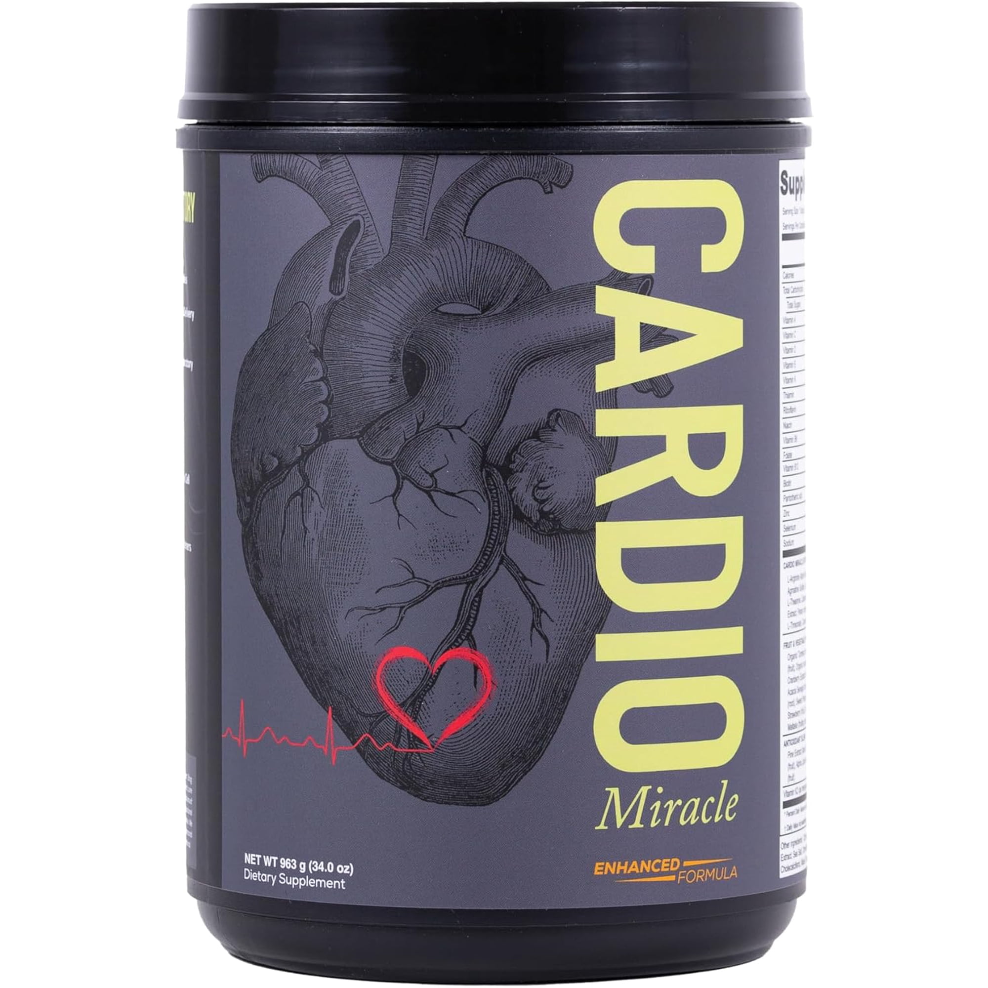 Cardio Miracle Nitric Oxide Supplement 90 Servings - Beet Root Powder with L-Arginine to Support Circulation, Blood Flow, Energy, Endurance, Stamina & Heart Health for Men and Women