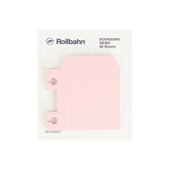 Delfonics Rollbahn Spiral Notebook Bookmark Memo: 2 in. x 2.15 in. (Light Pink)