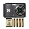 Kodak PIXPRO FZ45 Friendly Zoom Digital Camera (Black) Memory Card and Batteries