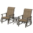 thumbnail image 1 of CoSoTower 3PCs Gliding Rocking Chair & Bistro Tea Table Set, Brown, 1 of 7