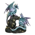 thumbnail image 6 of Dueling Dragons Family On Faux Emerald Quartz Geode LED Light Mountain Figurine, 6 of 10