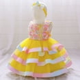 thumbnail image 2 of HAWEE Robe Fleurie pour Bébés Filles Robe de Princesse pour Enfants Volants Fête Mariage Tutu Robe de Concours avec Bandeau, 2 of 7
