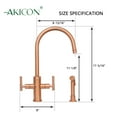 thumbnail image 4 of Akicon Two-Handles Kitchen Faucet with Side Spray Matte Black Matte, 4 of 5