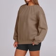 thumbnail image 5 of ADSSDQ Womens Fall Fashion 2024 Casual Long Sleeve Solid Pleated Hoodies Pullover Sweatshirts Loose Fit Winter Sweatshirt for Women Khaki S, 5 of 6