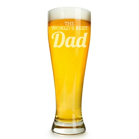 The World's Best Dad Engraved 16 ounce Beer Glass (Best Beer Glasses In The World)