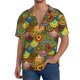 thumbnail image 1 of Balery Colorful Circle Camisa Casual de Manga Corta con Botones para Hombre, Texturizada, Estilo Cubano, para Playa, Verano-3X-Large, 1 of 5