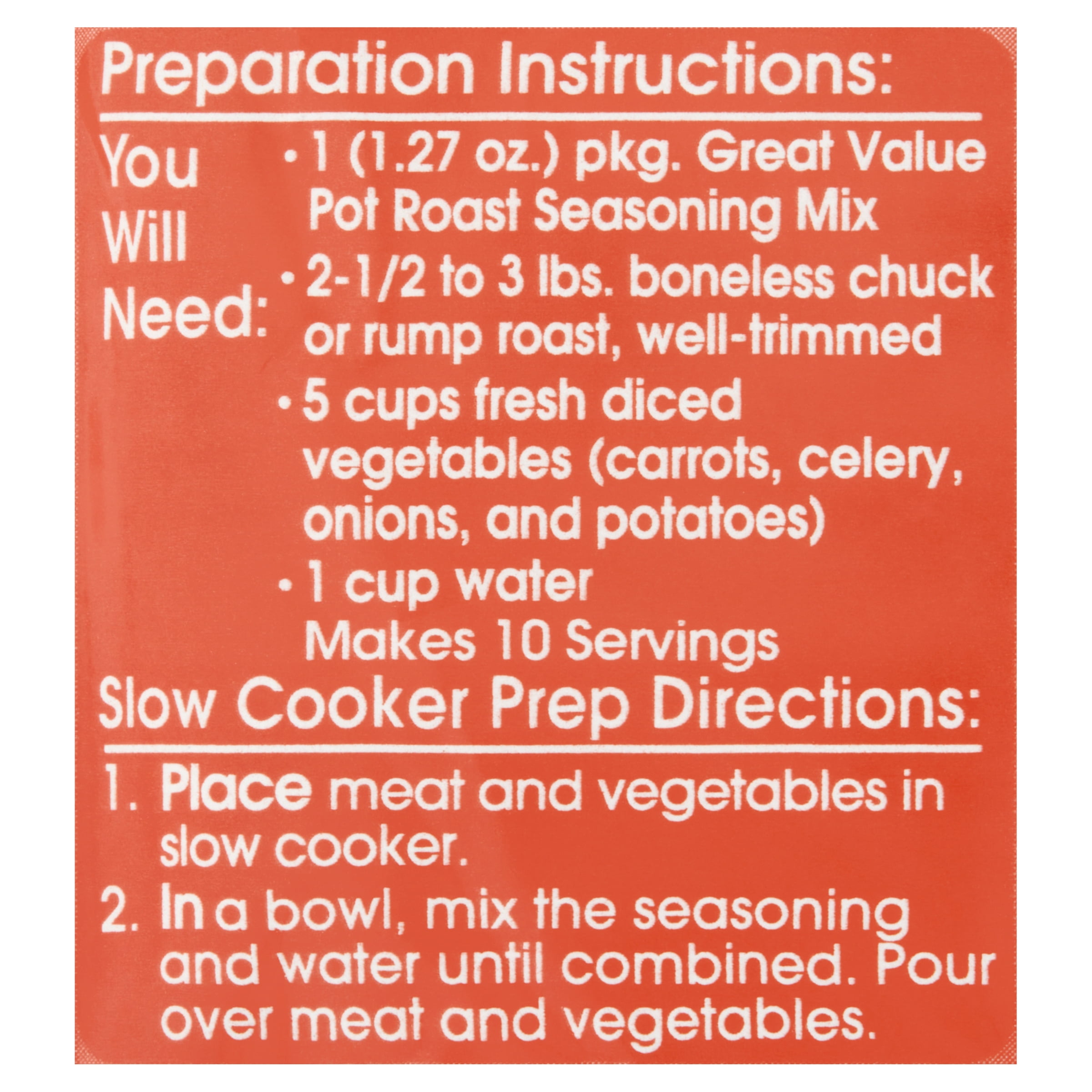 Great Value Pot Roast Seasoning Mix, 1.27 oz