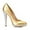 Gold, variant on XYD Women Rhinestone Crystals Platform Slip-on Pumps Pointed Toe Stiletto Heels Elegant Formal Evening Shoes Size 7 White