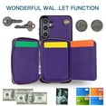 thumbnail image 6 of Crossbody Zipper Wallet Bag Case for Samsung Galaxy S24,Dteck Lager Capacity Purse Leather Card Slots Pocket Shockproof Case Kickstad Cover with Shoulder Strap, Purple, 6 of 8