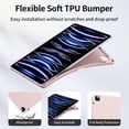 thumbnail image 2 of Soft TPU Tri-Fold Flip Cover for iPad Air 13" M2/M3/M4 / iPad Pro 12.9" 4/5/6 Gen, Slim Smart Case with Apple Pencil Slot Auto Sleep Wake, Pink, 2 of 7