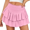 thumbnail image 4 of Jupe à Franges Taille Haute pour Femmes, Mini-Jupe Fluide, Jupe Chaude Extensible, Jupe Plissée Doublée, Jupe Courte Décontractée en Herbe pour la Plage, 4 of 7