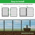 thumbnail image 6 of Jhsomdr Decorative Garden Fence with Gate 44ft (L)×32in (H) Heavy Duty Metal Fence Outdoor Wire Fence No Dig Fence Panel Animal Barrier Garden Fencing for Yard Landscape, 6 of 9