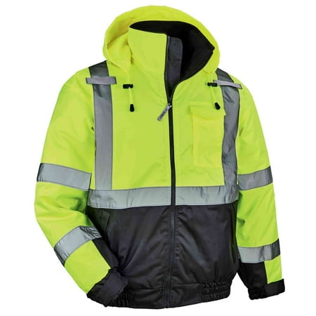 Ergodyne GloWear® 8377 Type R Class 3 Quilted Bomber Jacket, Lime, 5XL