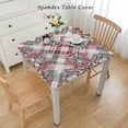 thumbnail image 2 of Round Tablecloth , Red Pink Circular Table Cloth with Checked Plaid, Romantic Symbol of Love Table Cover for Kitchen Dining Wedding Party Decor, 2 of 7