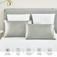 thumbnail image 2 of JML Silky Soft Satin Pillowcases King Set of 2,Wrinkle, Fade, Stain Resistant,20"x 40",Silver Grey, 2 of 5