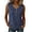Blue, variant on Women's Gingham Henry Neck Tank Top Summer Trendy V-Neck Button Down Blouses Loose Fit Regular Sleeveless Vacation Tops Red