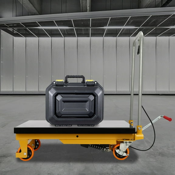 Single Scissor Lift Table 500lbs Hydraulic Lift Table Cart 28.5" Lift Height
