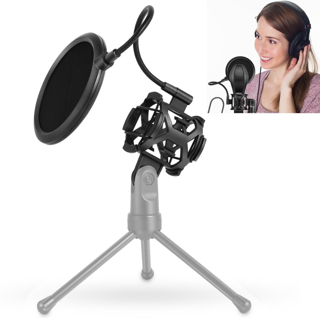 AMZER Recording Microphone Studio Wind Screen Pop Filter Mic Mask
