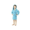 thumbnail image 4 of BC BARE COTTON Kids Microfiber Fleece Hooded Robe - Boys - Turquoise - Small, 4 of 5