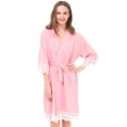 thumbnail image 3 of Mr & Mrs Right Bridesmaid Robes For Woman ,Soft Cotton ,10 sets of 1 White Bride ,9 Pink, 3 of 5