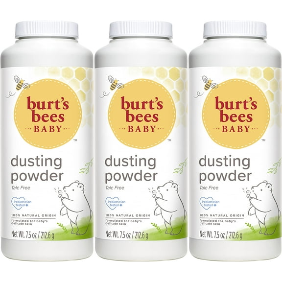 Burt's Bees Baby Powder, Hypoallergenic, Non-Irritating, Calming Skin Care, Dusting Powder, Value Pack, 7.5 Ounce (Pack of 3)