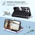 thumbnail image 2 of ULAK Case for iPhone 15 Pro Max Wallet, Kickstand Folio Flip Leather Phone Case with Cards Holder for Apple iPhone 15 Pro Max for Women Girls,Black Flora, 2 of 10