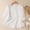 White, variant on Women's Linen Round Neck Floral Embroidery 3/4 Sleeve Loose Irregular Hem Blouse Summer Soft Cotton