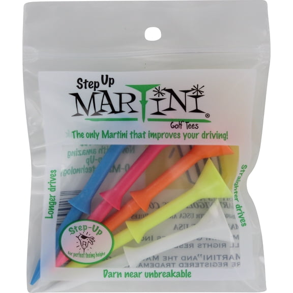 Martini Unbreakable Step Up 3.25" Tees, Multicolor, 5 Pack