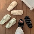 thumbnail image 5 of AUDeals Women Men Stripe Slippers Open Toe Cotton Linen Slide Sandals Soft Soled Lightweight Home Shoes Anti Slip Lounging (Blackish Green, 8), 5 of 7