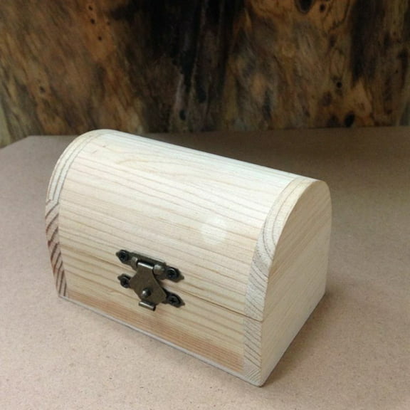 Joernso Jewelry Box Unfinished Handmade Wood Delicate Lightweight Trinket Case for Table