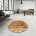 thumbnail image 3 of Ahgly Tapis d'Intérieur Rond Abstrait Rouge Oriental, 5 Pieds Rond, 3 of 6
