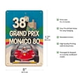 thumbnail image 2 of 38th Monaco Grand Prix (Circuit de Monaco) - Formula One Race Cars - Racer Jody Scheckter - Vintage Car Racing Poster by Jacques Grognet c.1980 - 8 x 12 inch Vintage Wood Art Sign, 2 of 4
