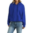 thumbnail image 1 of WTXUE Chandails à Capuchon Chandail à Cordon Chandail en Molleton pour Femmes Automne et Hiver Mode Chandail en Molleton Grande Taille Chandails Décontractés Chandail en Molleton Femmes Chandails pour Femmes Chandail en Molleton Bleu m, 1 of 6