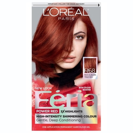 L'Oreal Feria High Intensity Shimmering Color, [R68] Rich Auburn True Red 1 ea