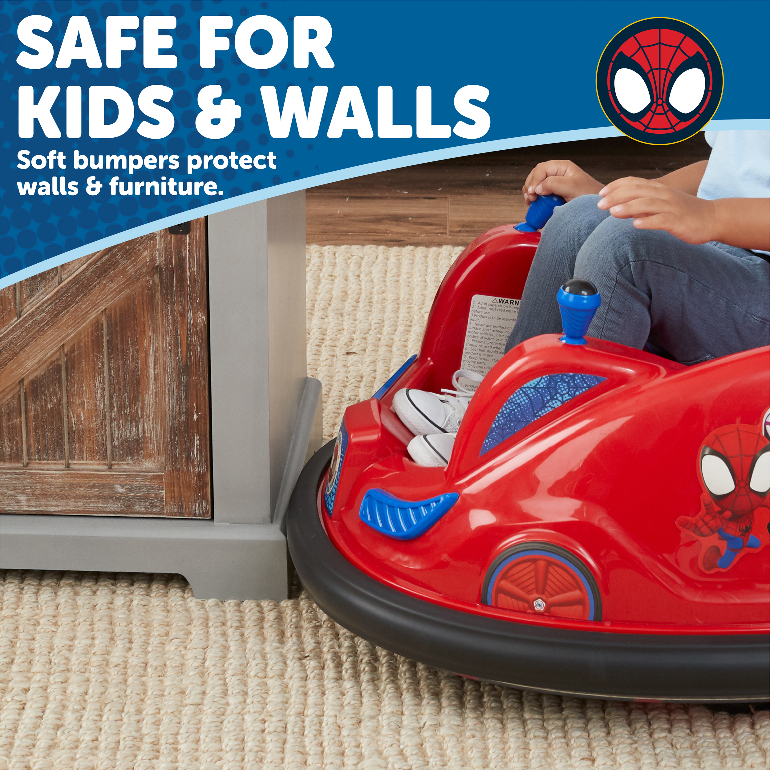 Spidey and His Amazing Friends, 6 Volts Bumper Car, Battery Powered Ride on, Fun LED Lights Includes, Charger, Ages 1.5- 4 Years, Unisex - image 3 of 14