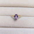thumbnail image 3 of Natural 14K Yellow Gold Plated Purple Amethyst Ring 925 Sterling Silver Handamde Ring Woman Wedding Gift Ring Peomise Ring Birthstone Gift Ring, 3 of 3