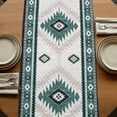 thumbnail image 5 of Green Beige Boho 108 Inch Table Runner, Vintage Ethnic Tribal Southwestern Farmhouse Dresser Scarf Cotton & Linen Tablerunner for Dining/Kitchen Island/Holiday Party Décor 13" x 108", 5 of 9