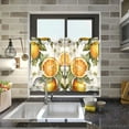 thumbnail image 4 of Yayeee Kitchen Curtains Tier Pair Light Filtering 27"x24" Rod Pocket Short Cafe Window Panel, Oranges Watercolor, 4 of 7