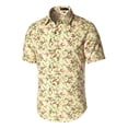 thumbnail image 2 of CamiHawaiaDe PlaEstampado Floral Con Botones ManCorCamiDe Verano PaHombres Amarillo 52, 2 of 7