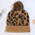 thumbnail image 5 of Gymnture 1PC Leopard Printed Knitted Hat Winter Warm Knitted Thickened Hat (Brown), 5 of 10
