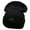 Black, variant on Paper Boat Embroidered 12 Inch Long Knitted Beanie - Black OSFM