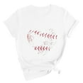 thumbnail image 3 of POETANCE Clearance Women's Baseball Love Classic Round Neck Casual Short Sleeve Baseball T Shirt Ladies Long Sleeve Shirts (White,S), 3 of 6
