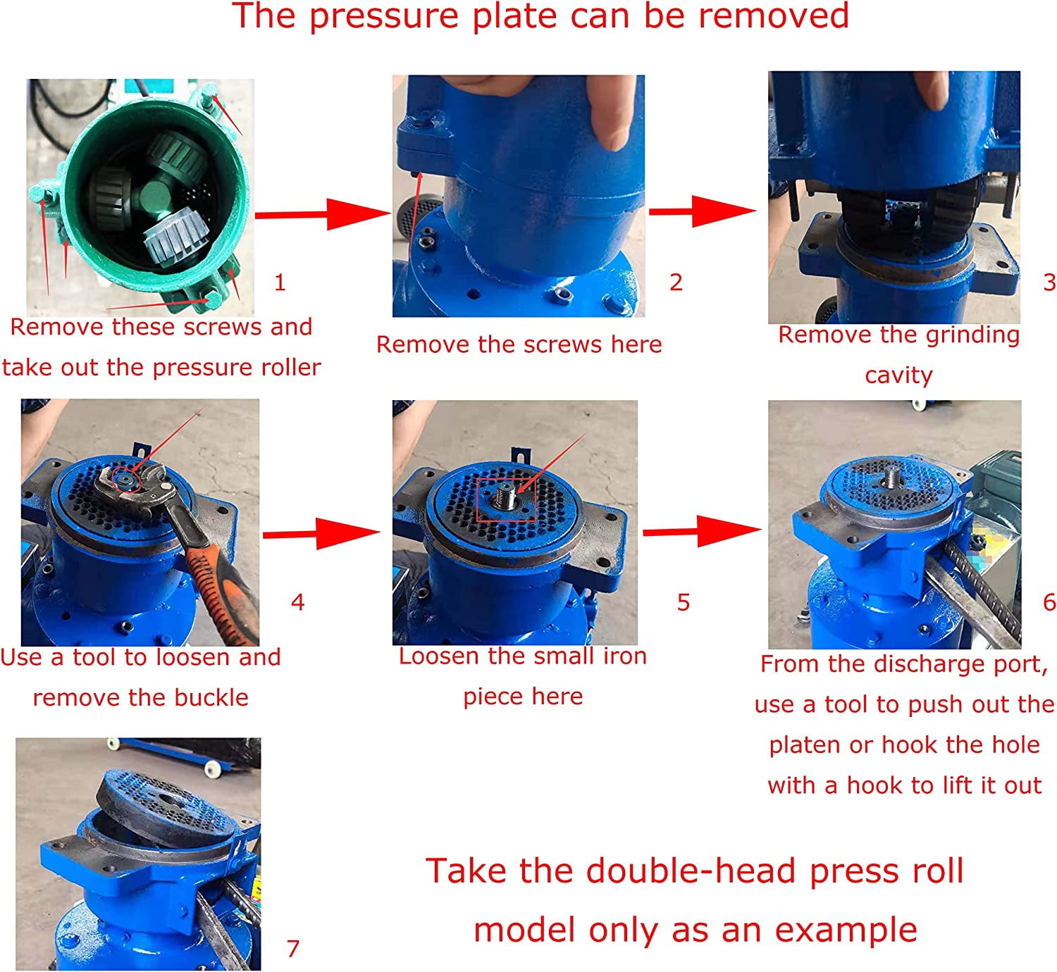 EQCOTWEA Animal Pellet Feed Mill Machine with 3 Head Rollers Animal Food Granulator Maker for Fish Chicken Duck Rabbit 3mm 220V 200KG/H