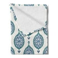 thumbnail image 2 of Turkish Pattern Soft Flannel Fleece Throw Blanket, Leaves in Symmetrical Order Cultures of the East Theme, Cozy Plush for Indoor and Outdoor Use, 70" x 90", Multicolor, by Ambesonne, 2 of 5