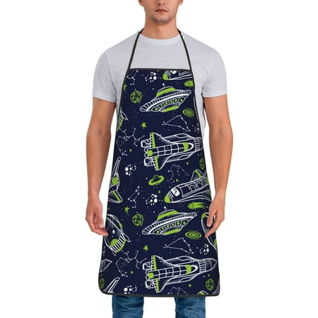 

Aprons for Men Women - Hand Drawn Rockets Cooking Kitchen Apron Chef Apron Waterproof Apron for Painting Pottery Baking BBQ Gardening Salon Gift For women Men