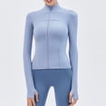 thumbnail image 3 of Ropa de yoga de primavera y verano, chaqueta, camiseta con cuello vertical y cremallera para mujer, ropa deportiva para correr y fitness de manga larga, 3 of 6