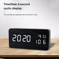 thumbnail image 4 of Despertador LED Digital Bearachild Mesita de noche reloj Calendario Ajustable Madera negra, 4 of 6