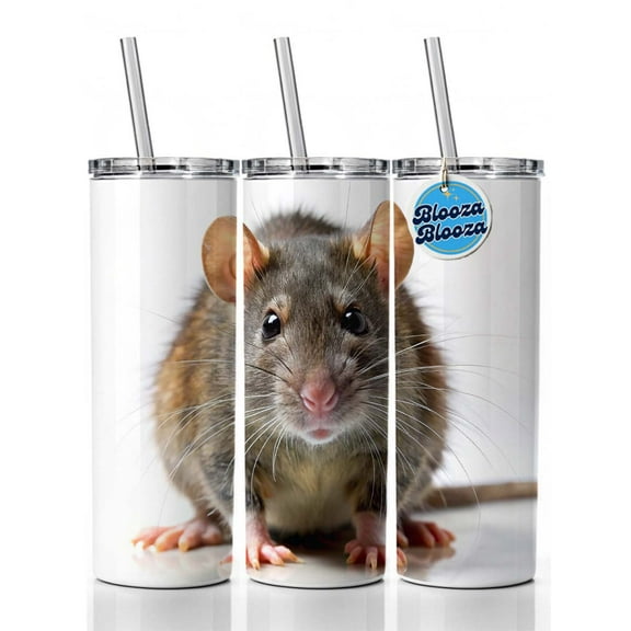 Rat 20oz Insulated Water Bottle Skinny Tumbler Includes Straw