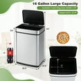 thumbnail image 3 of Gymax 16 Gallon Trash Can w/Dual Compartments for Bedroom Bathroom Kitchen Stay Open, 3 of 10